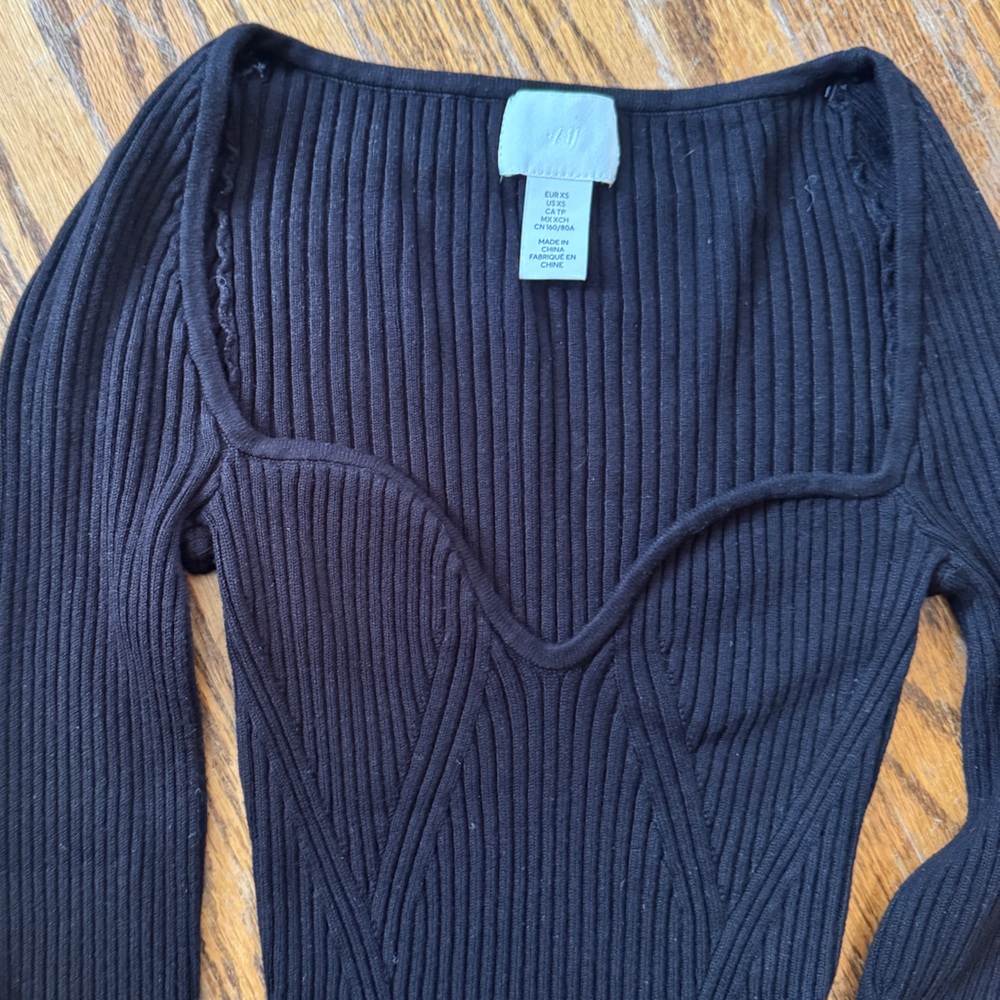 H&M Black Ribbed Knit Top - Picture 5 of 11